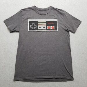 Nintendo Shirt Mens Large Gray Short Sleeve Crew Neck Controller‎